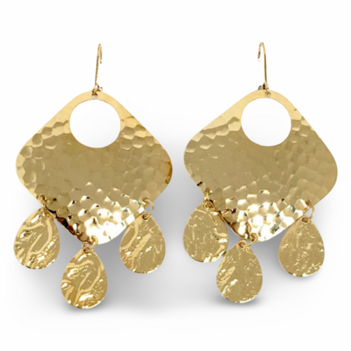 Hammered Chandelier Earrings