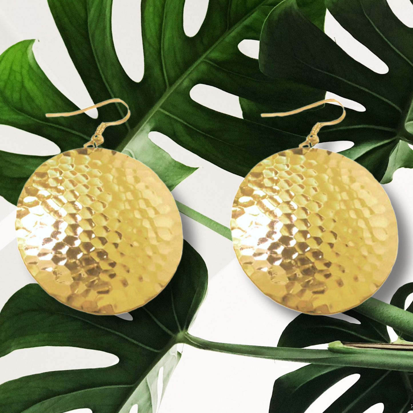 Silver Hammered Circle Earrings