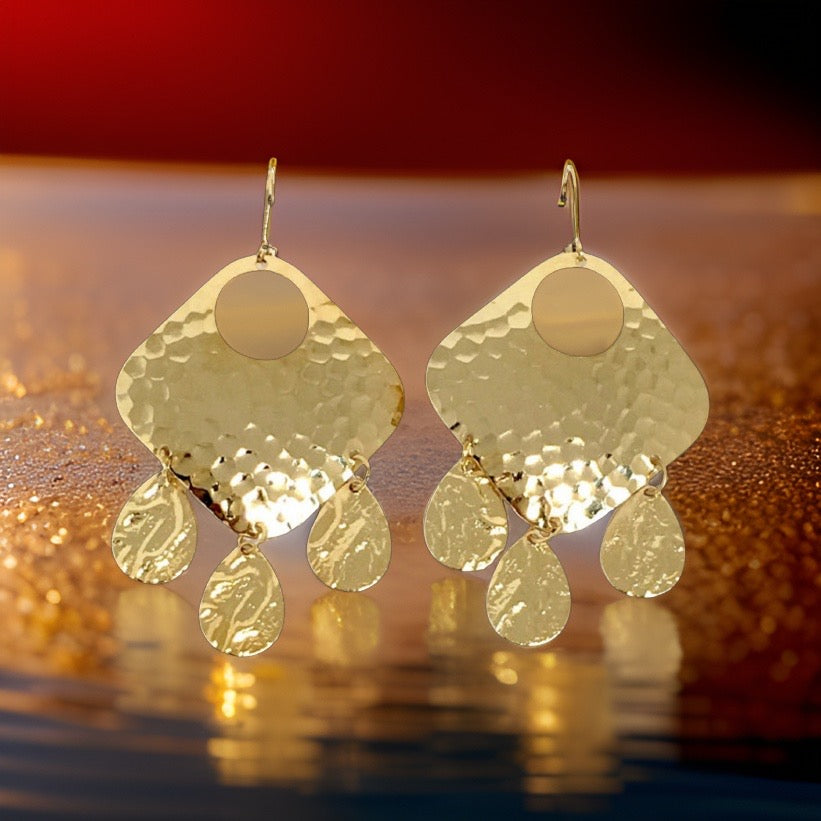 Hammered Chandelier Earrings