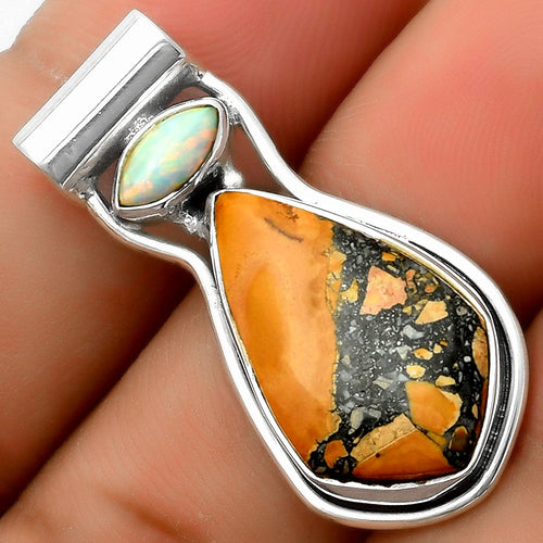 Maligano Jasper Indonesia & Fire Opal Pendant P-1130 SDP114447