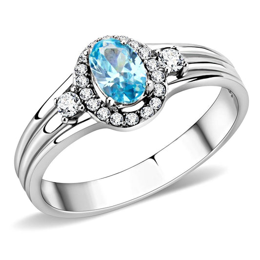 DA166 - High polished (no plating) Stainless Steel Ring with AAA Grade