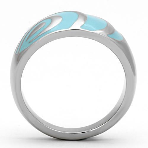 TK804 - High polished (no plating) Stainless Steel Ring with Epoxy  in