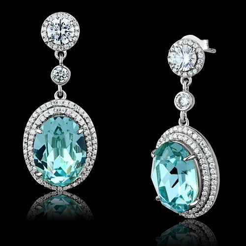 TS508 - Rhodium 925 Sterling Silver Earrings with Top Grade Crystal