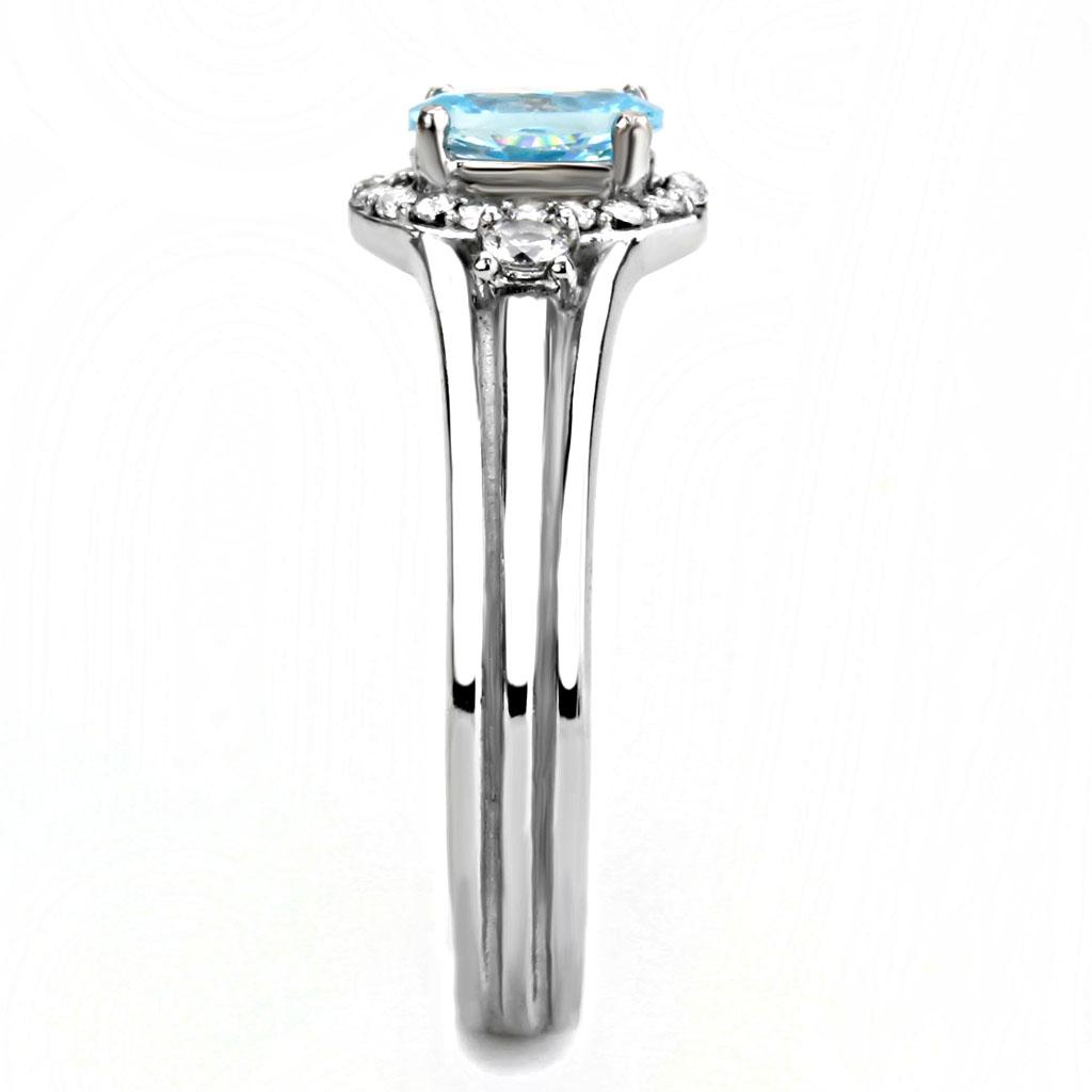 DA166 - High polished (no plating) Stainless Steel Ring with AAA Grade