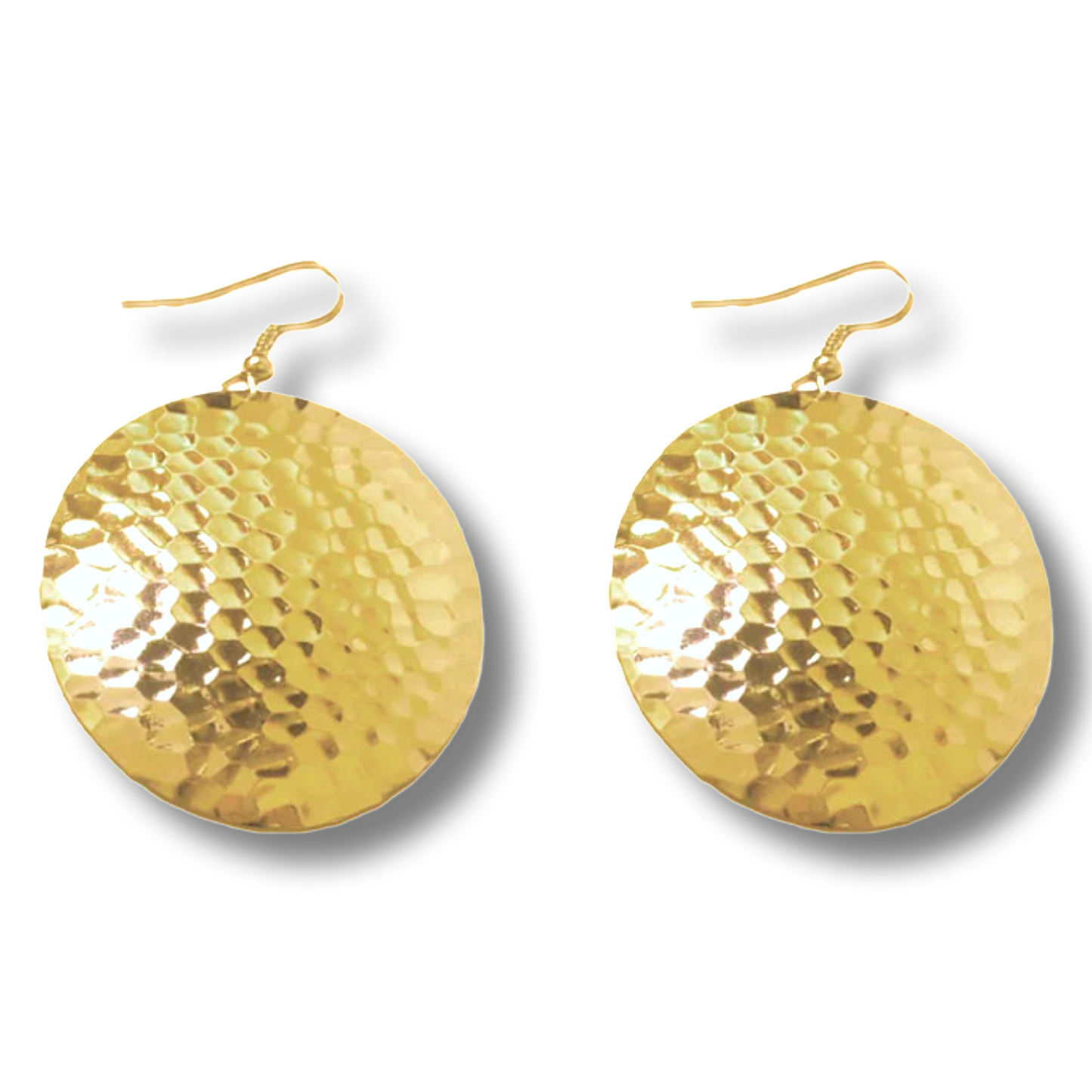 Silver Hammered Circle Earrings