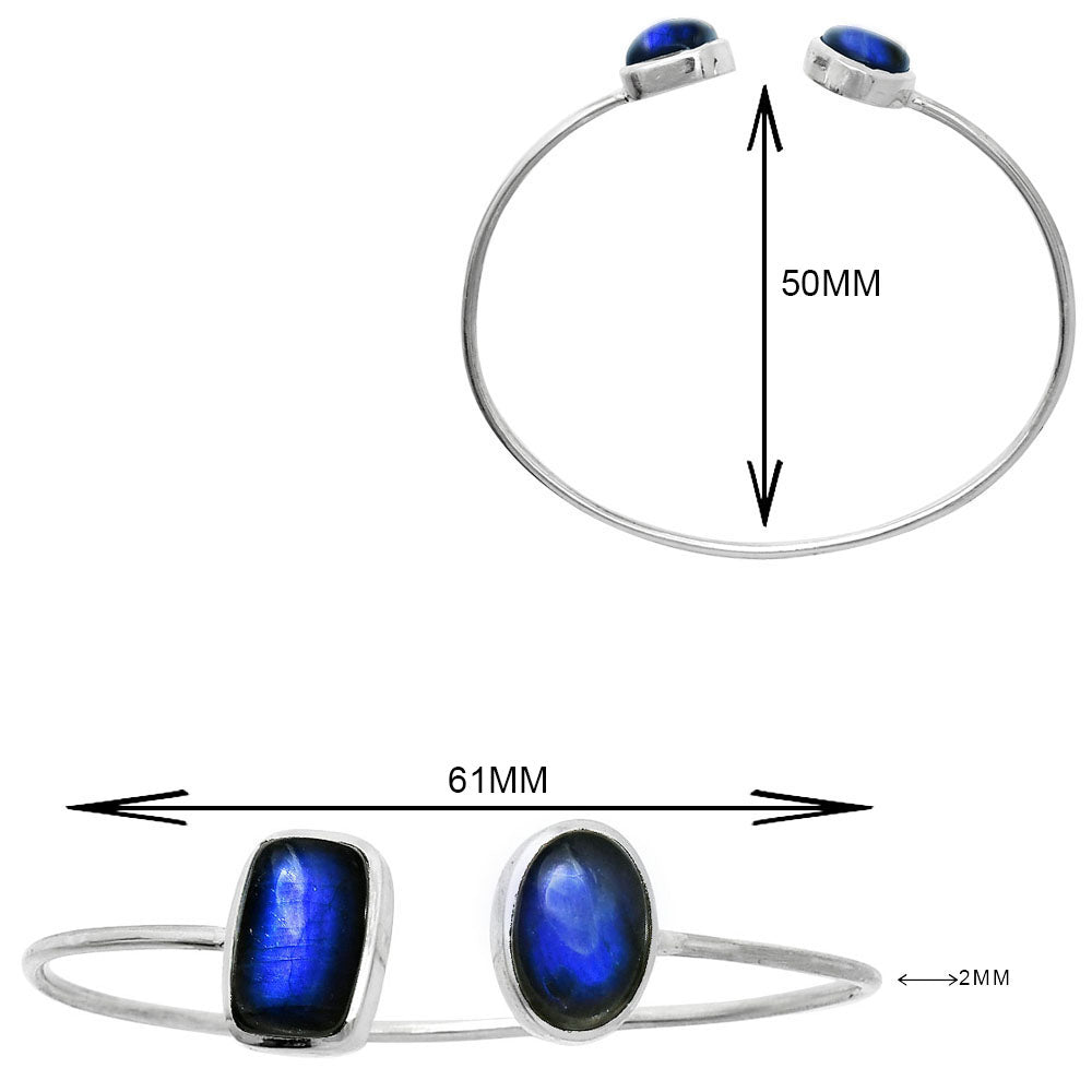 Blue Fire Labradorite Cuff Bangle Bracelet B-1004 SDB5137